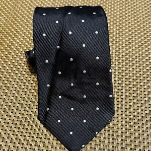 Brooks Brothers Navy Blue Tie with White Dots